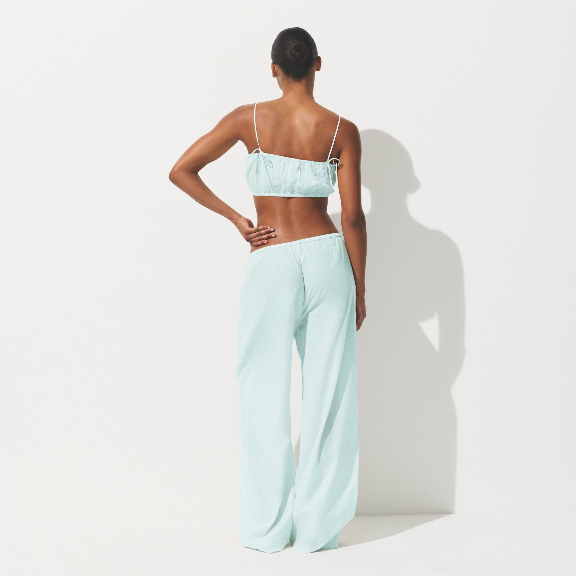 COTTON VOILE LOOSE PANT | FROST