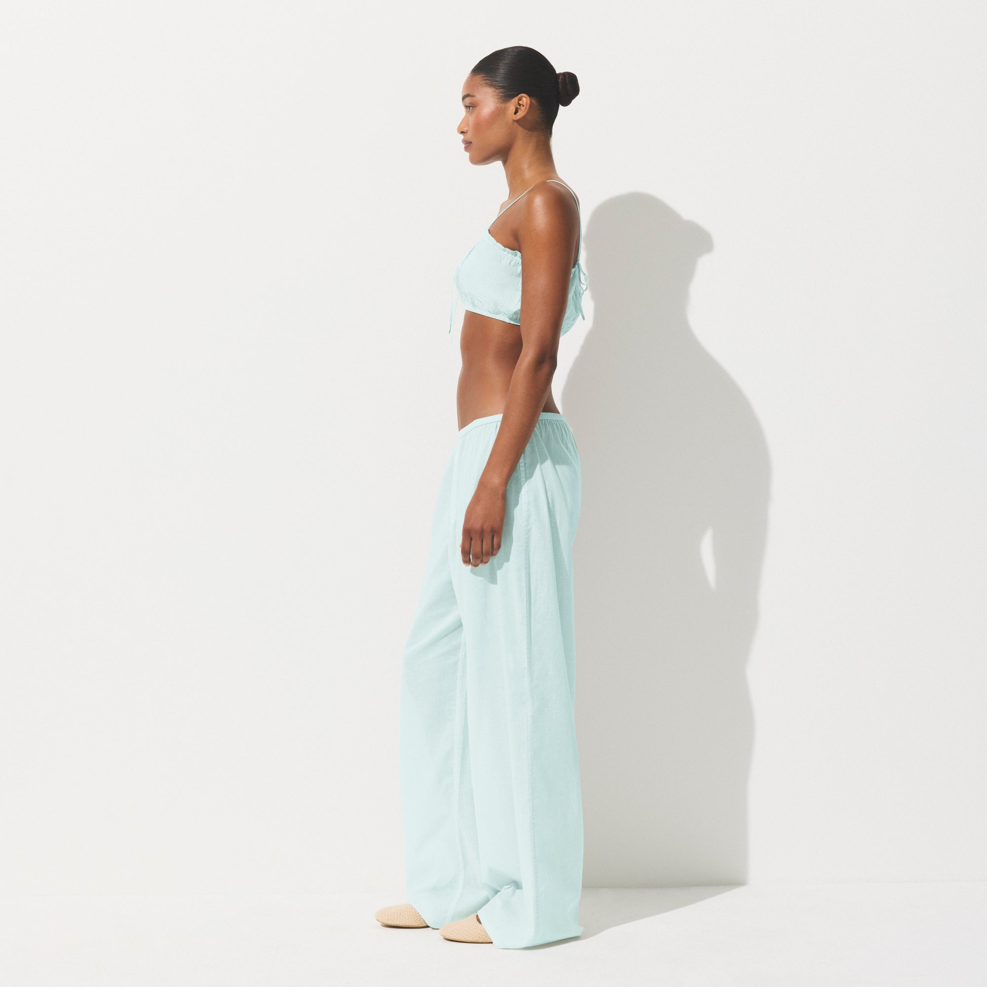 COTTON VOILE LOOSE PANT | FROST