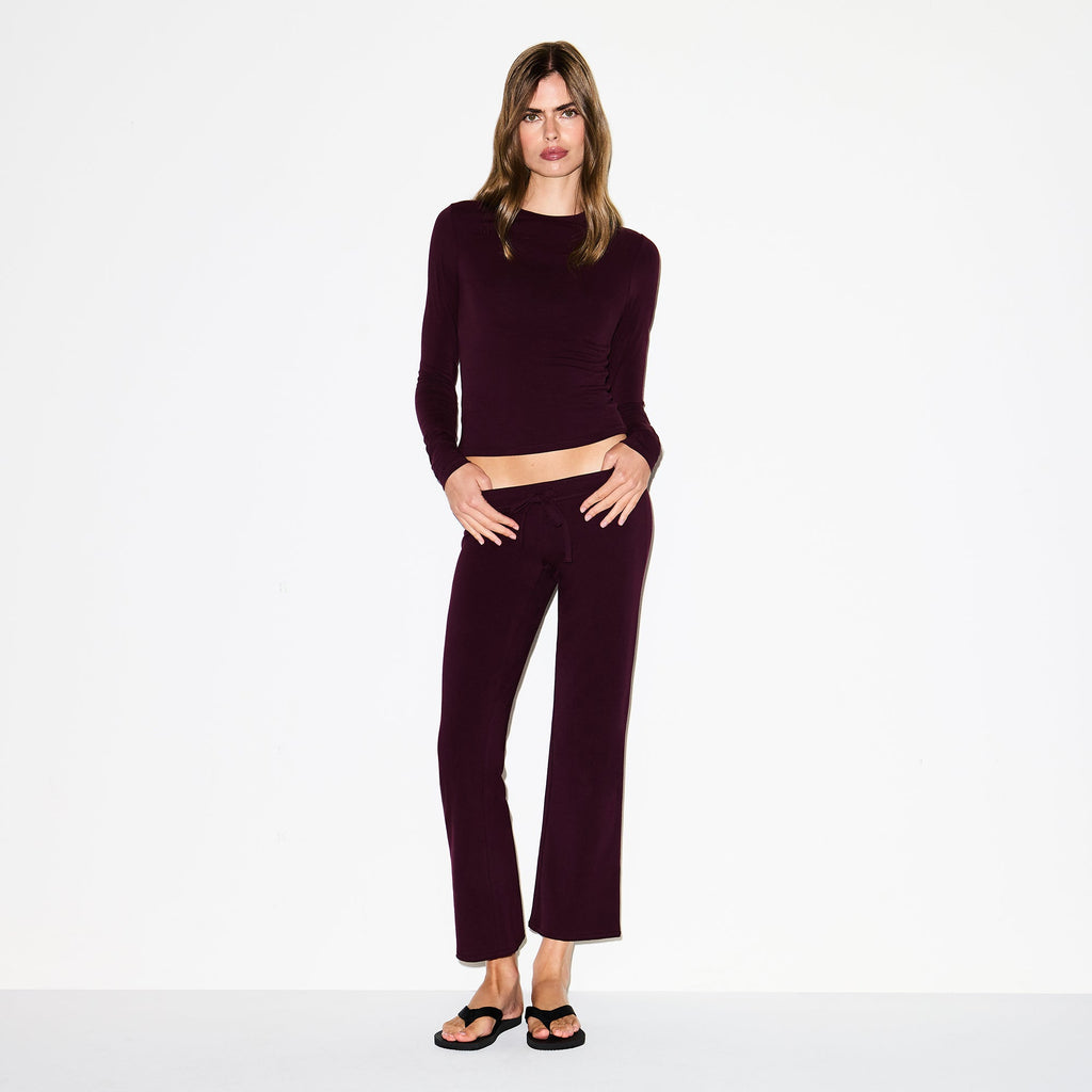 COTTON JERSEY LOW RISE CROP PANT | CURRANT