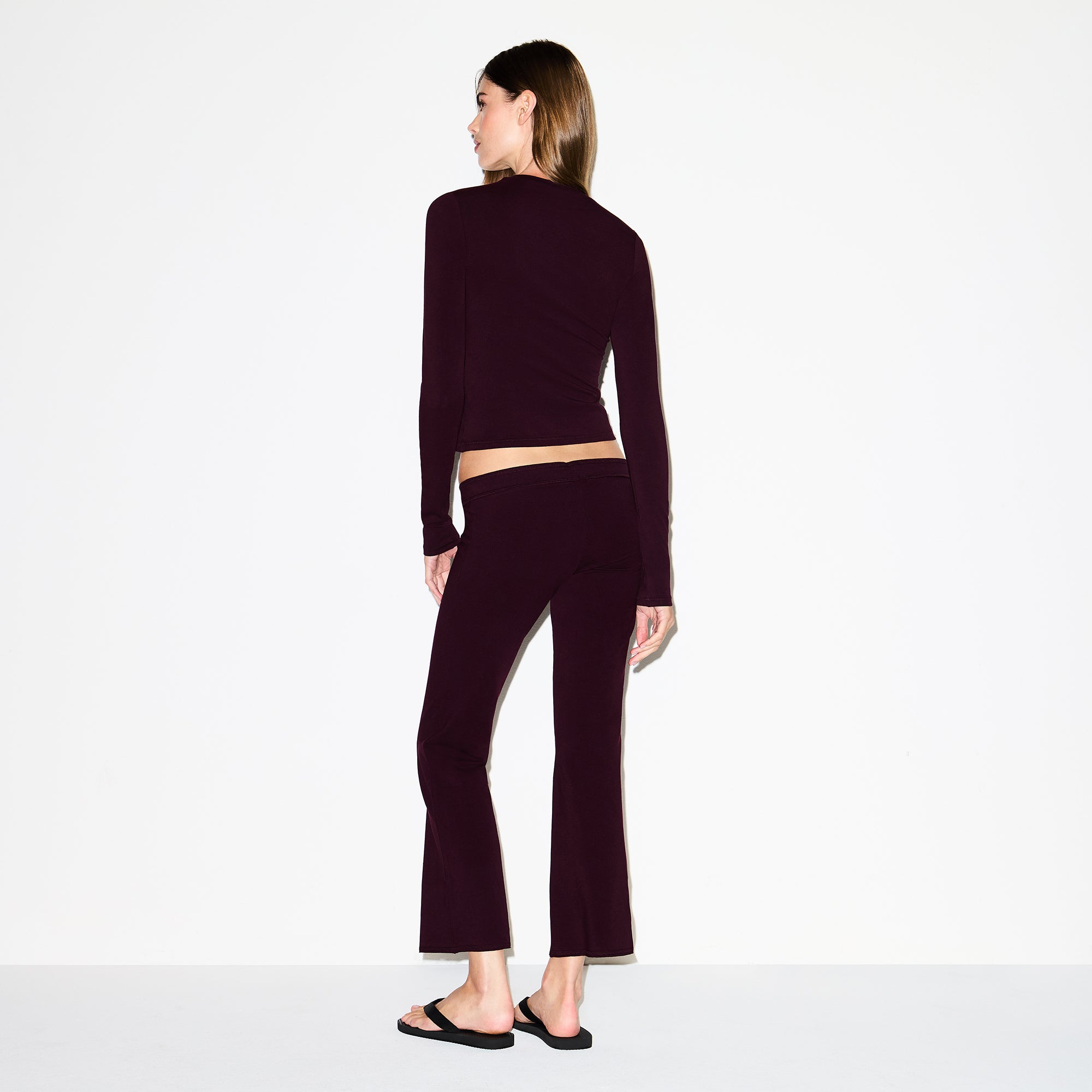 COTTON JERSEY LOW RISE CROP PANT | CURRANT