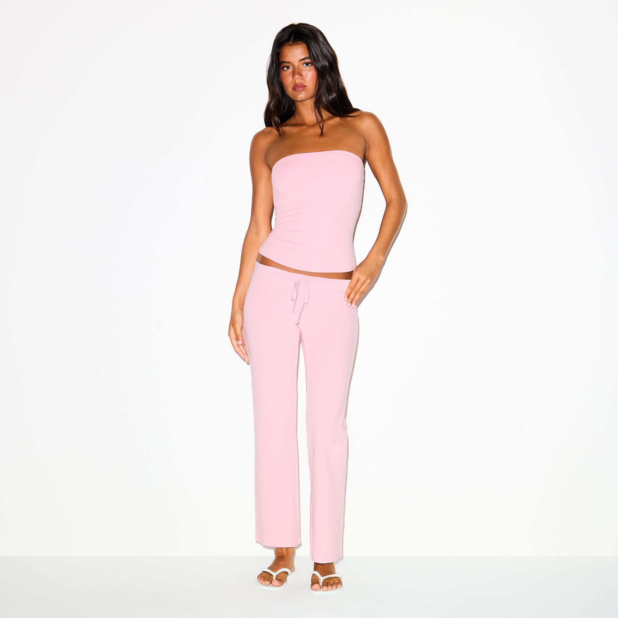 COTTON JERSEY LOW RISE CROP PANT | HALITE
