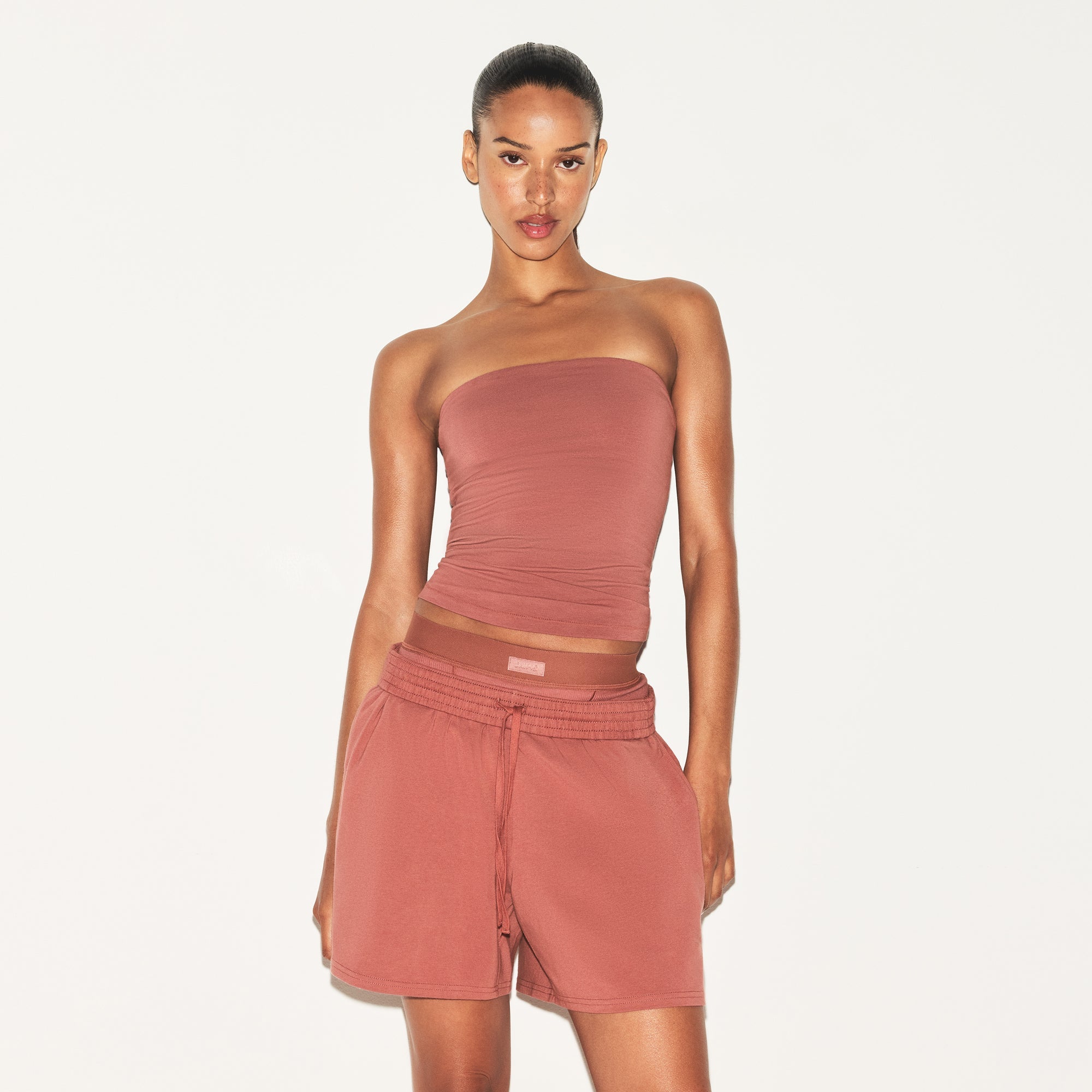 COTTON JERSEY CLASSIC SHORT | REDWOOD