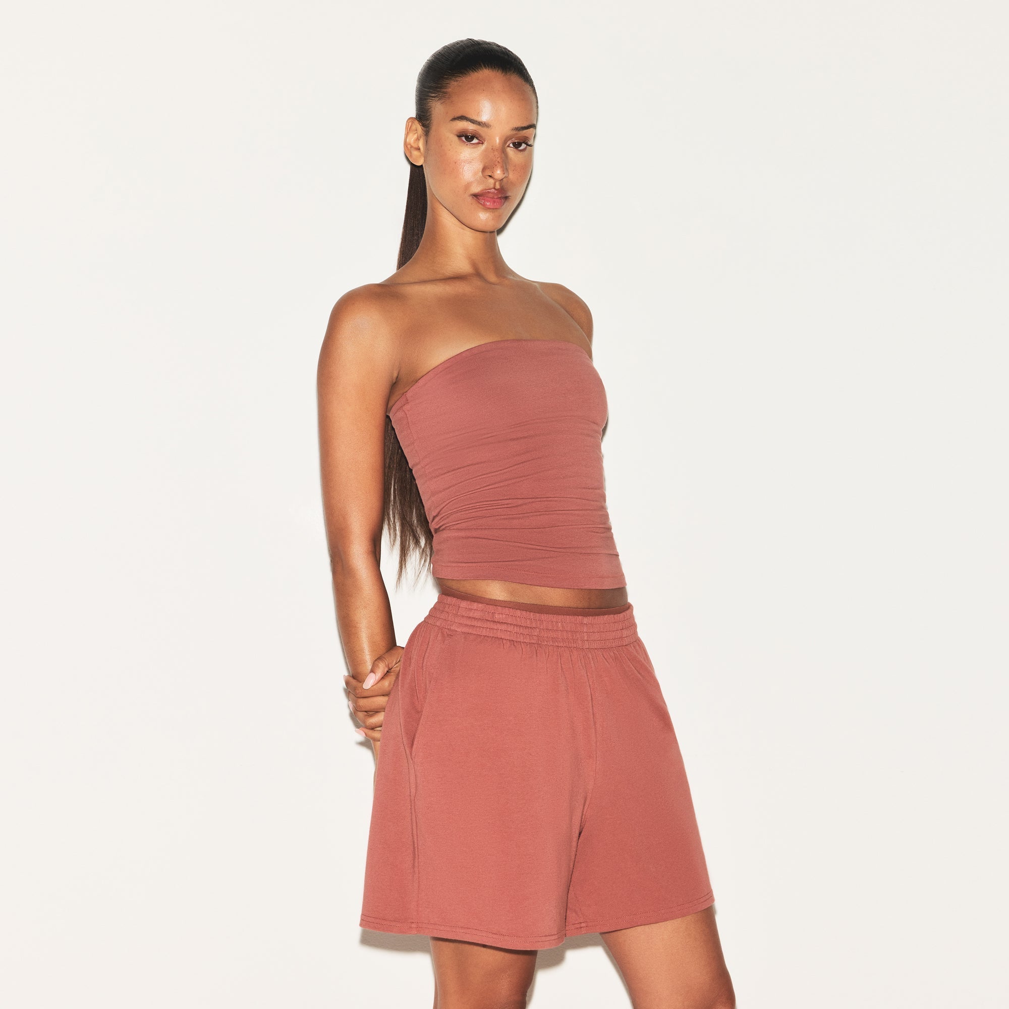 COTTON JERSEY CLASSIC SHORT | REDWOOD