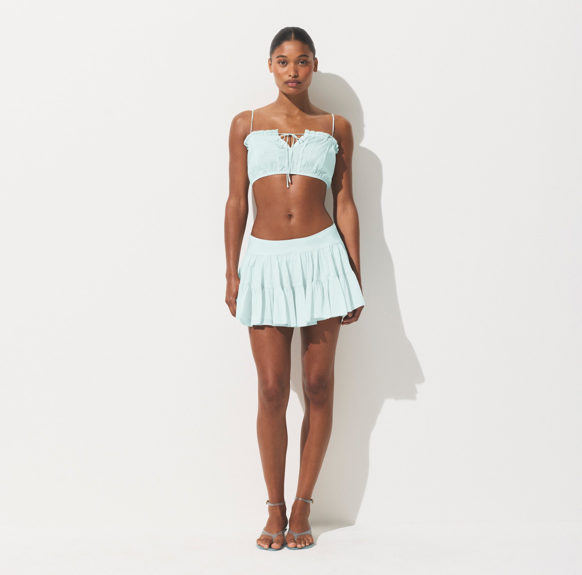COTTON VOILE MINI SKIRT | FROST