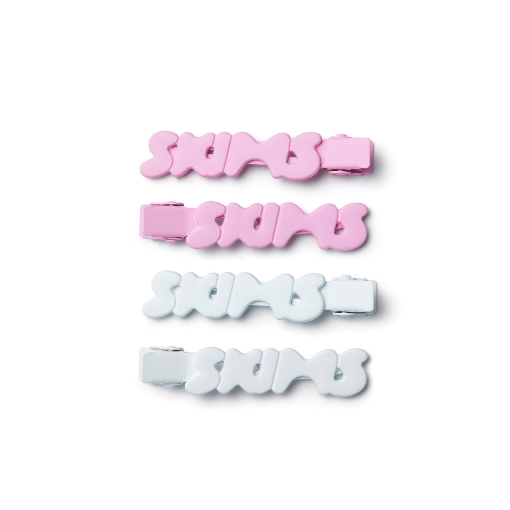 GETTING READY ACCESSORIES MATTE LOGO NO-CREASE HAIR CLIP 4-PACK | SNOW CHERRY BLOSSOM