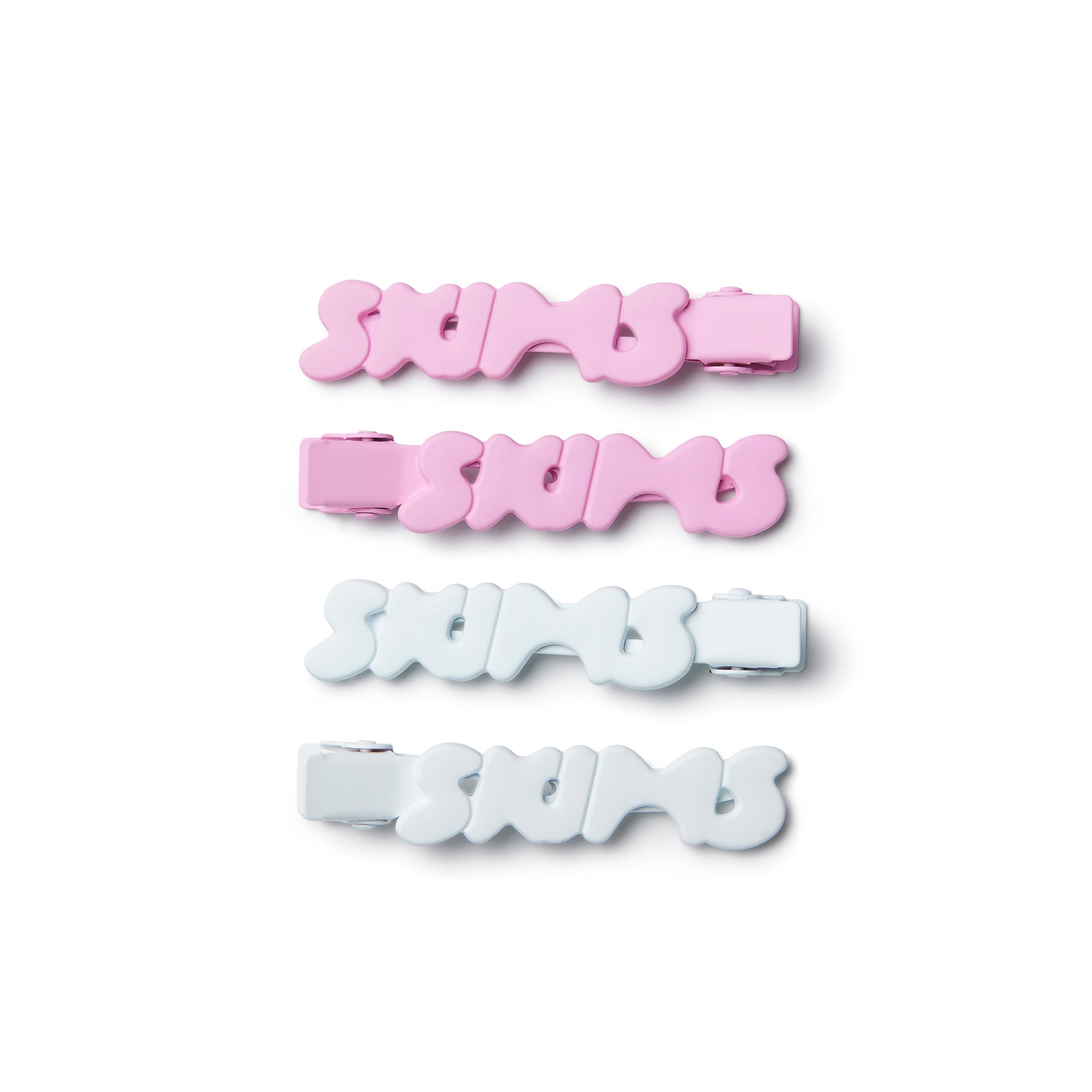 GETTING READY ACCESSORIES MATTE LOGO NO-CREASE HAIR CLIP 4-PACK | SNOW CHERRY BLOSSOM