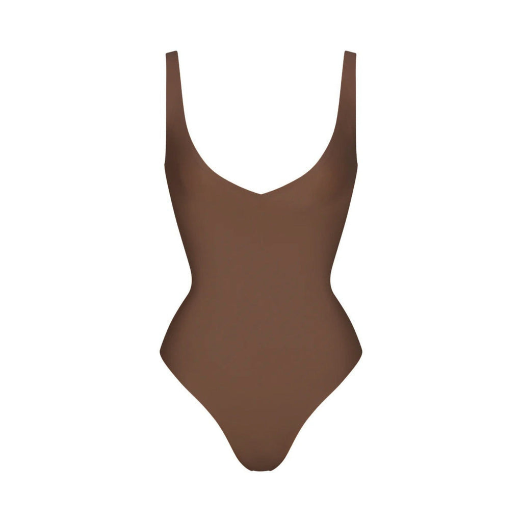 SKIMS BODY UNLINED PLUNGE THONG BODYSUIT | JASPER