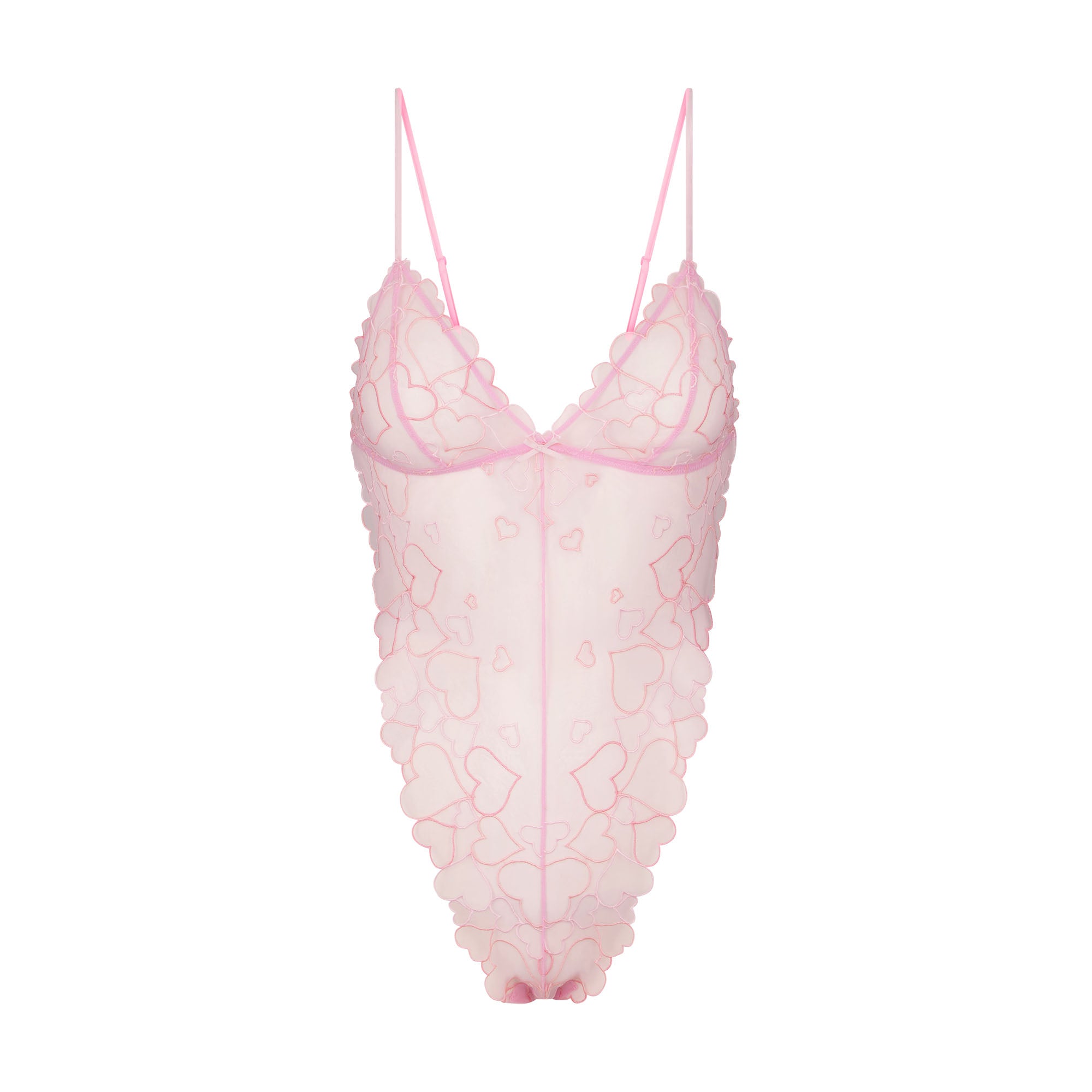 EMBROIDERED TULLE TEDDY | BUBBLE GUM