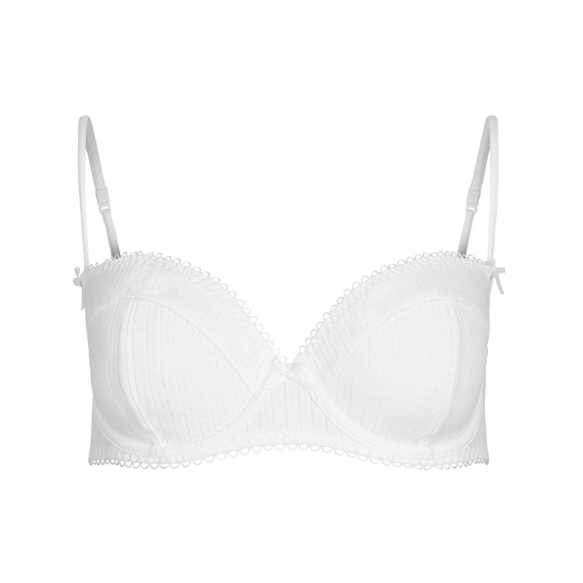 POINTELLE UNLINED BALCONETTE BRA | SNOW