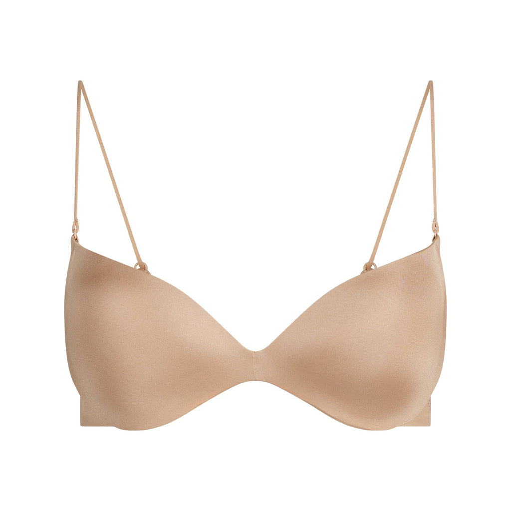 WIRELESS FORM MICRO STRAP PLUNGE BRA | CLAY