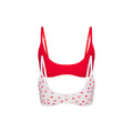 COTTON LOGO SCOOP BRALETTE 2-PACK | RUBY AND RUBY HEART LOGO PRINT