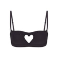 COTTON JERSEY HEART SCOOP BRALETTE | SOOT