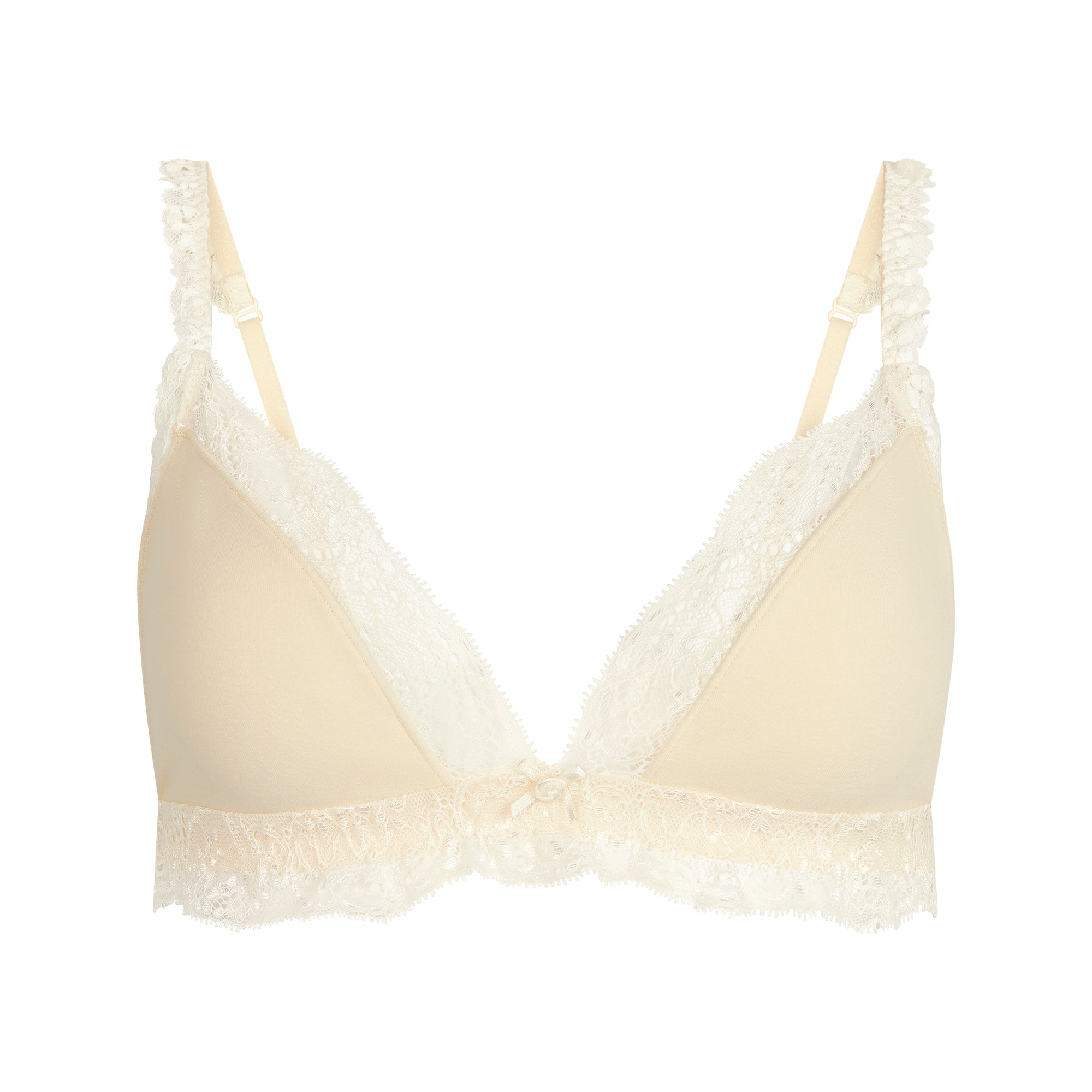 COTTON JERSEY LACE TRIANGLE BRALETTE | BUTTER
