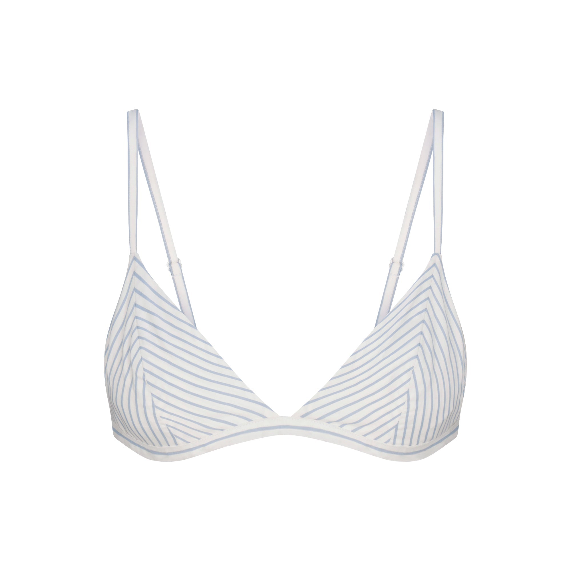 COTTON POPLIN TRIANGLE BRALETTE | ZEN BLUE STRIPE