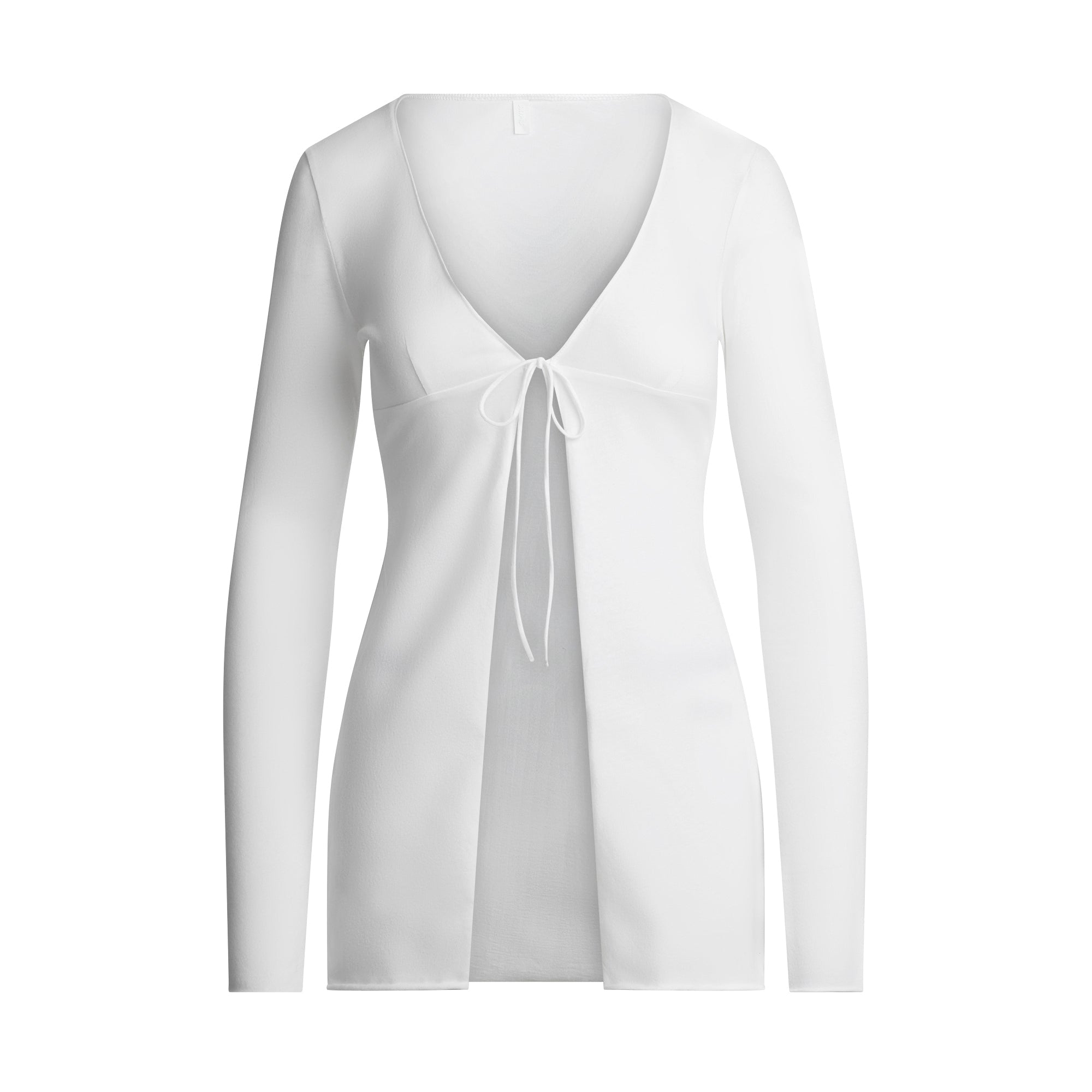 COTTON COVER-UPS TIE FRONT TOP | SNOW