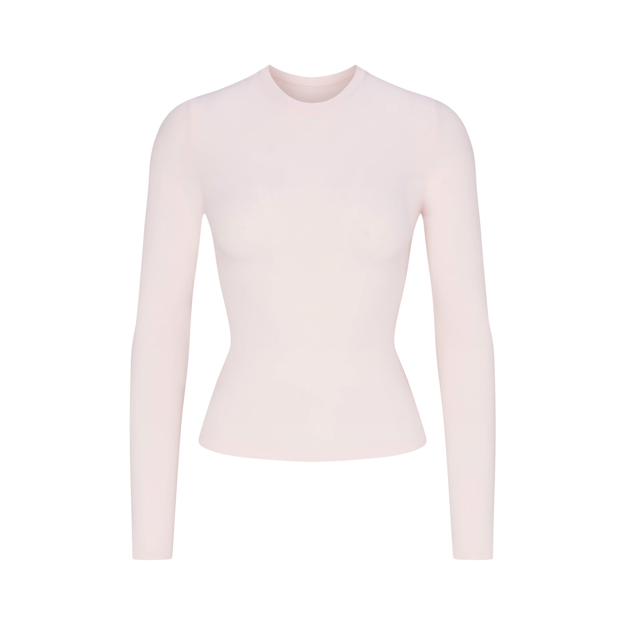 COTTON JERSEY LONG SLEEVE T-SHIRT | BARELY PINK
