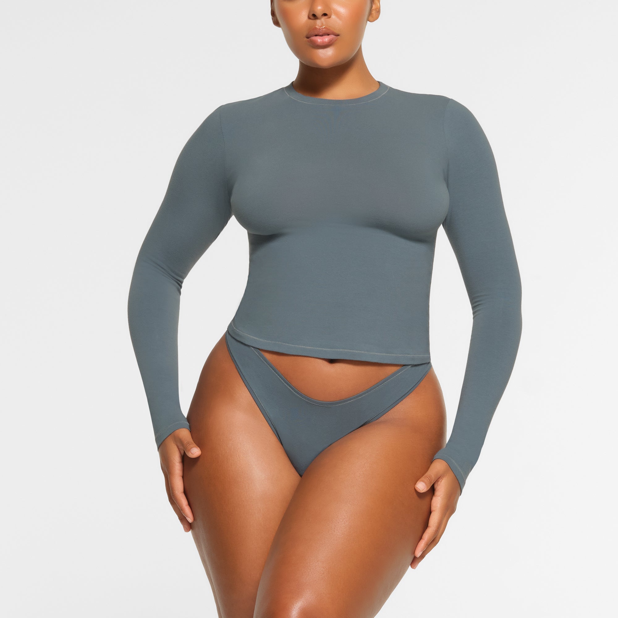 COTTON JERSEY LONG SLEEVE T-SHIRT | KYANITE