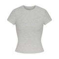 COTTON RIB T-SHIRT | LIGHT HEATHER GREY