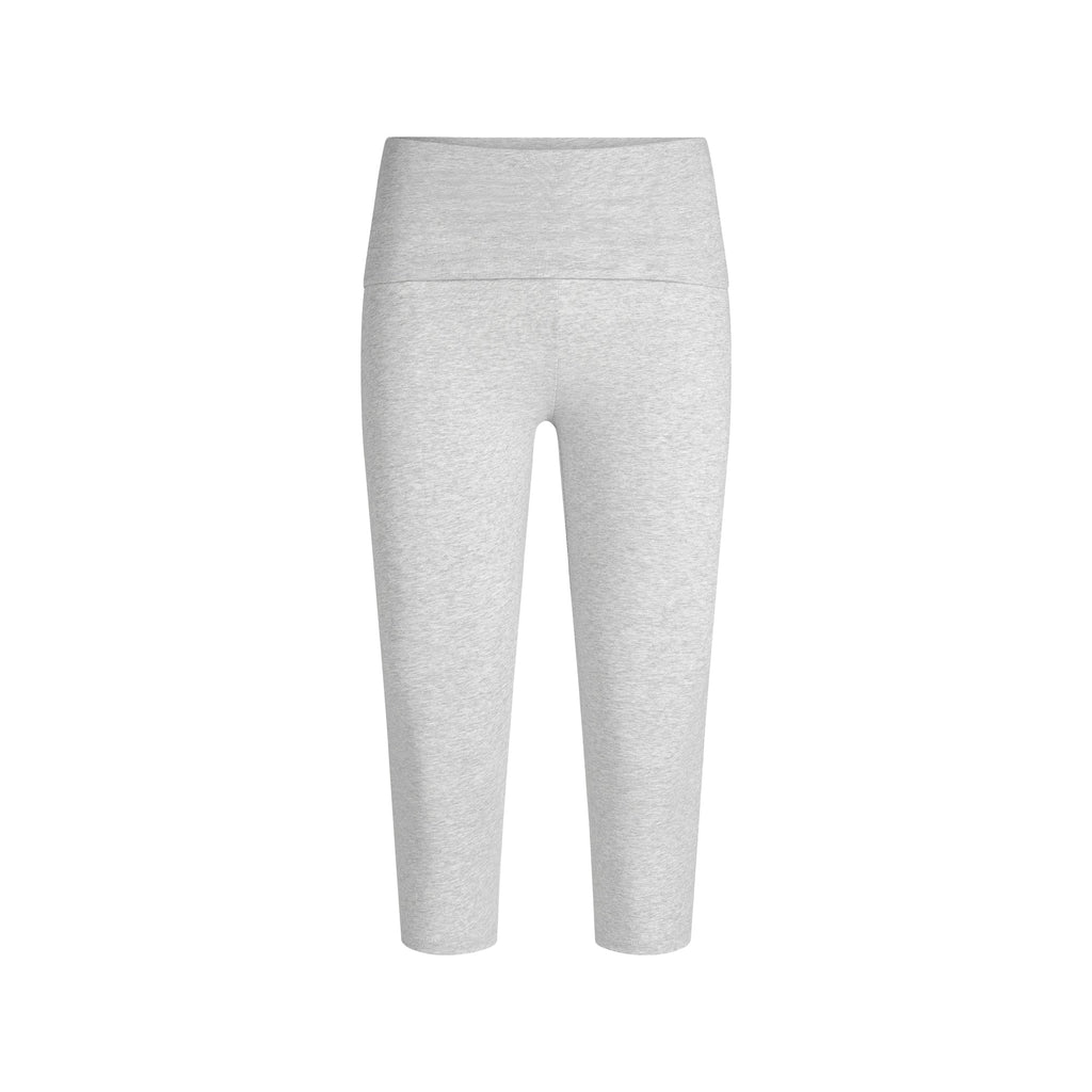 COTTON JERSEY FOLDOVER CAPRI | LIGHT HEATHER GREY