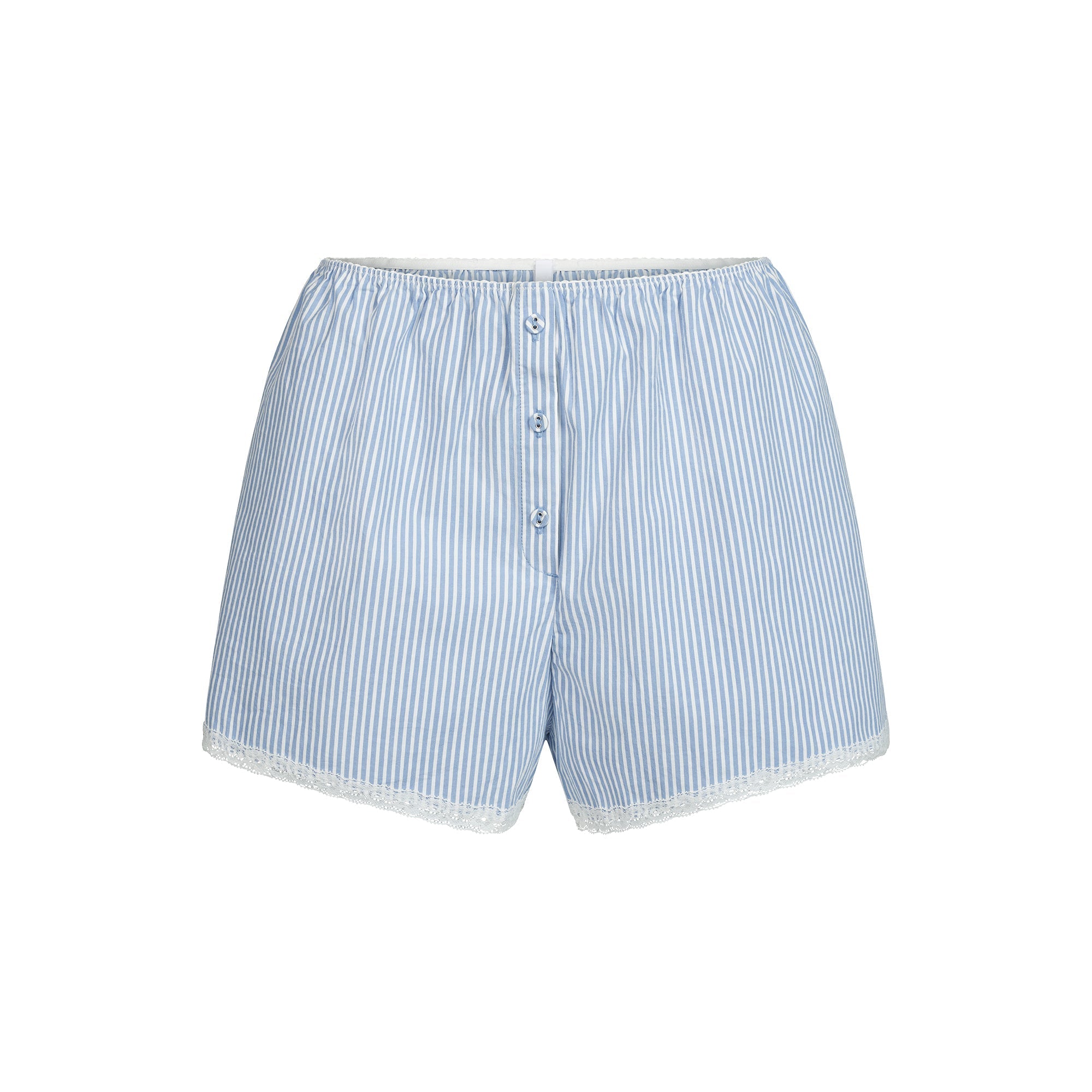 COTTON POPLIN SLEEP SHORT | CADET STRIPE