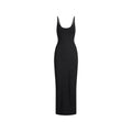SMOOTH LAYERS SCOOP NECK LONG DRESS | OBSIDIAN