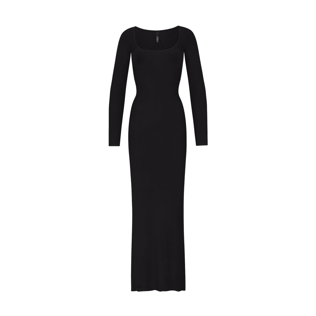 SOFT LOUNGE PETITE LONG SLEEVE DRESS | ONYX