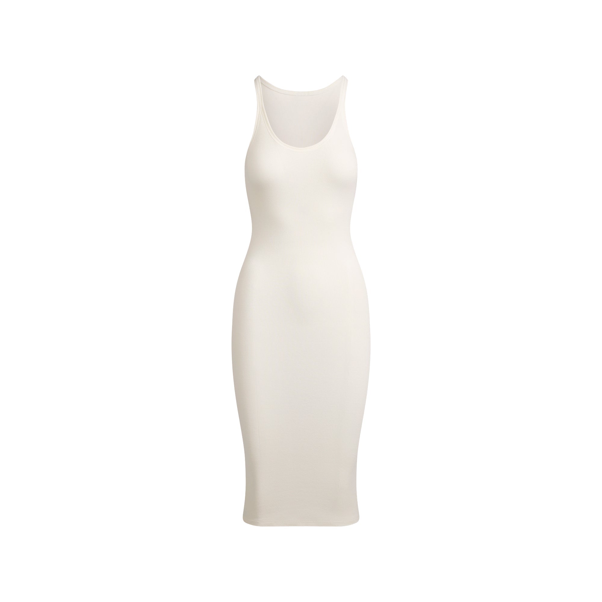 COTTON RIB TANK MIDI DRESS | MARBLE