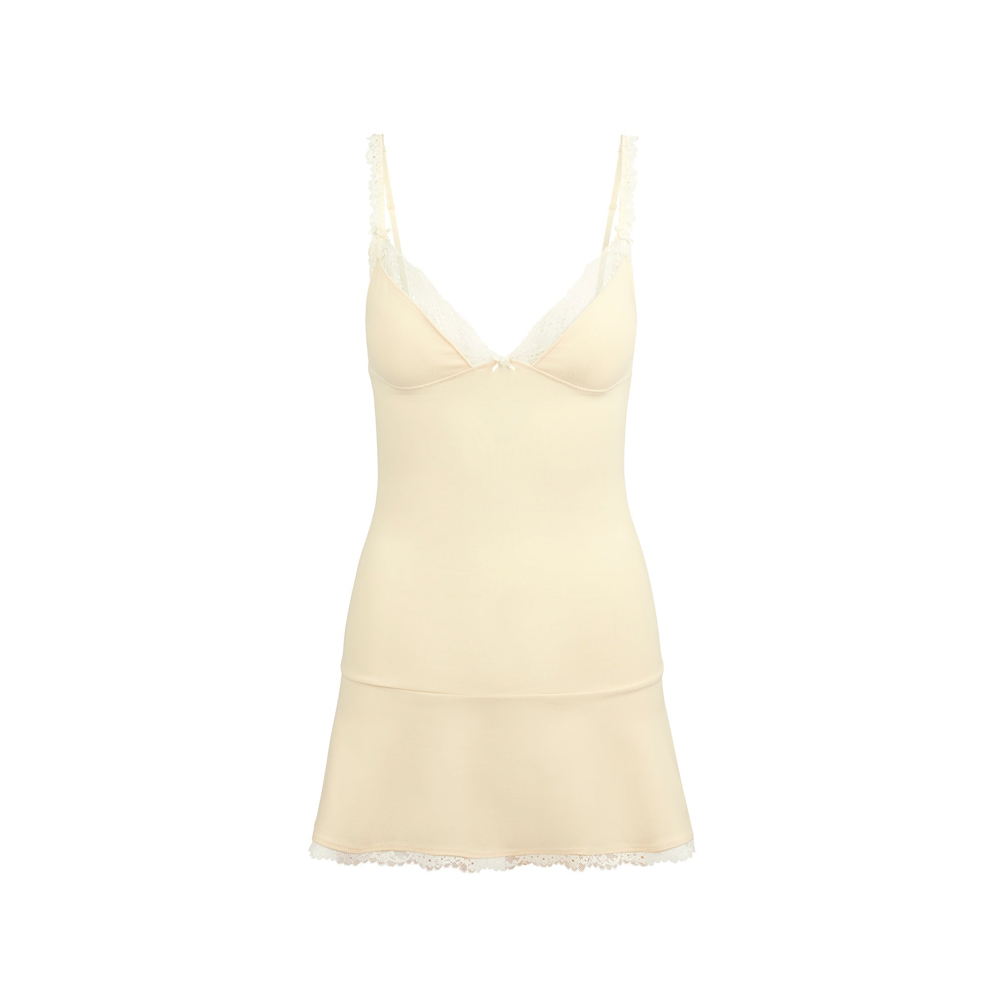 COTTON JERSEY LACE SLIP DRESS | BUTTER