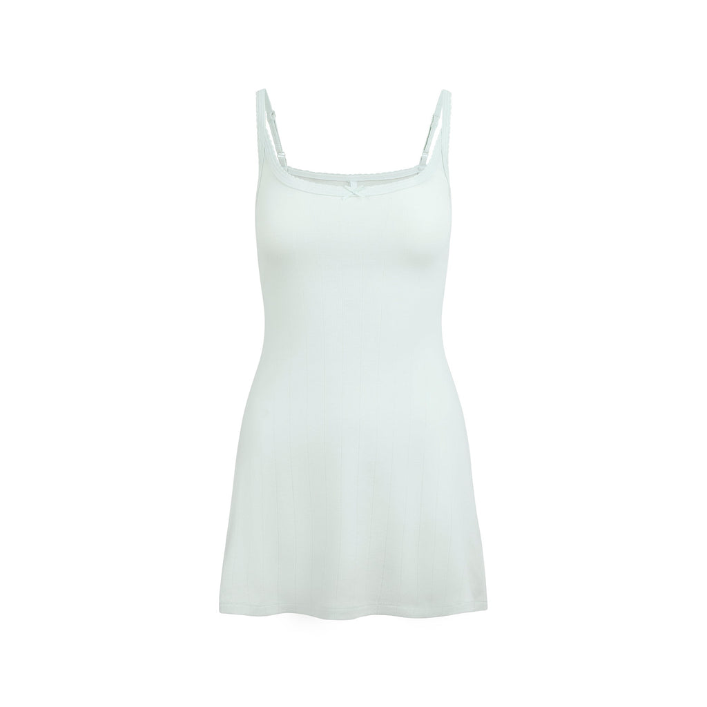 DROP NEEDLE POINTELLE CAMI MINI DRESS | FROST
