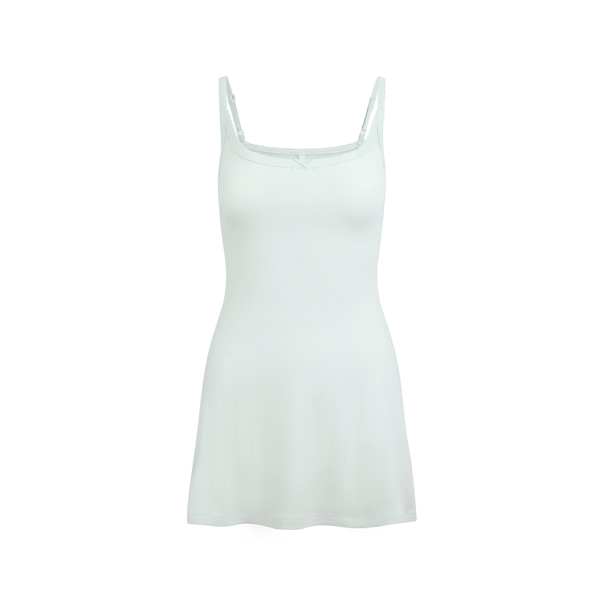 DROP NEEDLE POINTELLE CAMI MINI DRESS | FROST