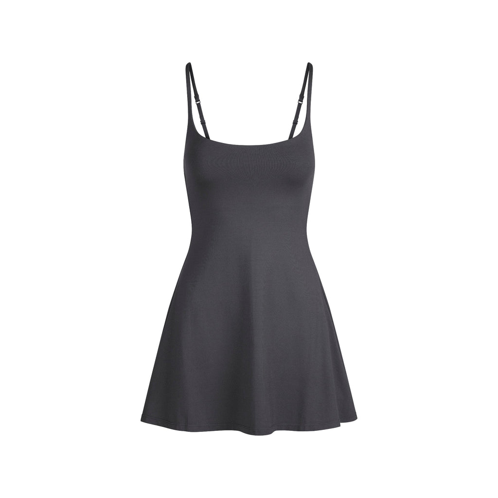 SMOOTH LAYERS SCOOP NECK MINI DRESS | GRAPHITE