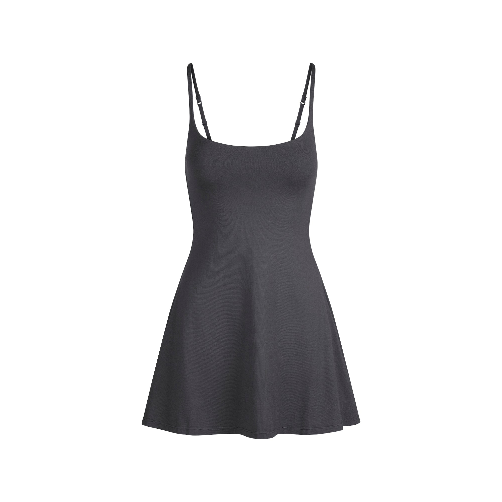SMOOTH LAYERS SCOOP NECK MINI DRESS | GRAPHITE