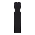 SMOOTH LAYERS LONG BOAT NECK DRESS | OBSIDIAN
