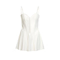 WOVEN SHINE CORSET DRESS | IVORY