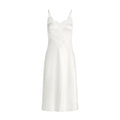 WOVEN SHINE LACE MIDI SLIP DRESS | IVORY