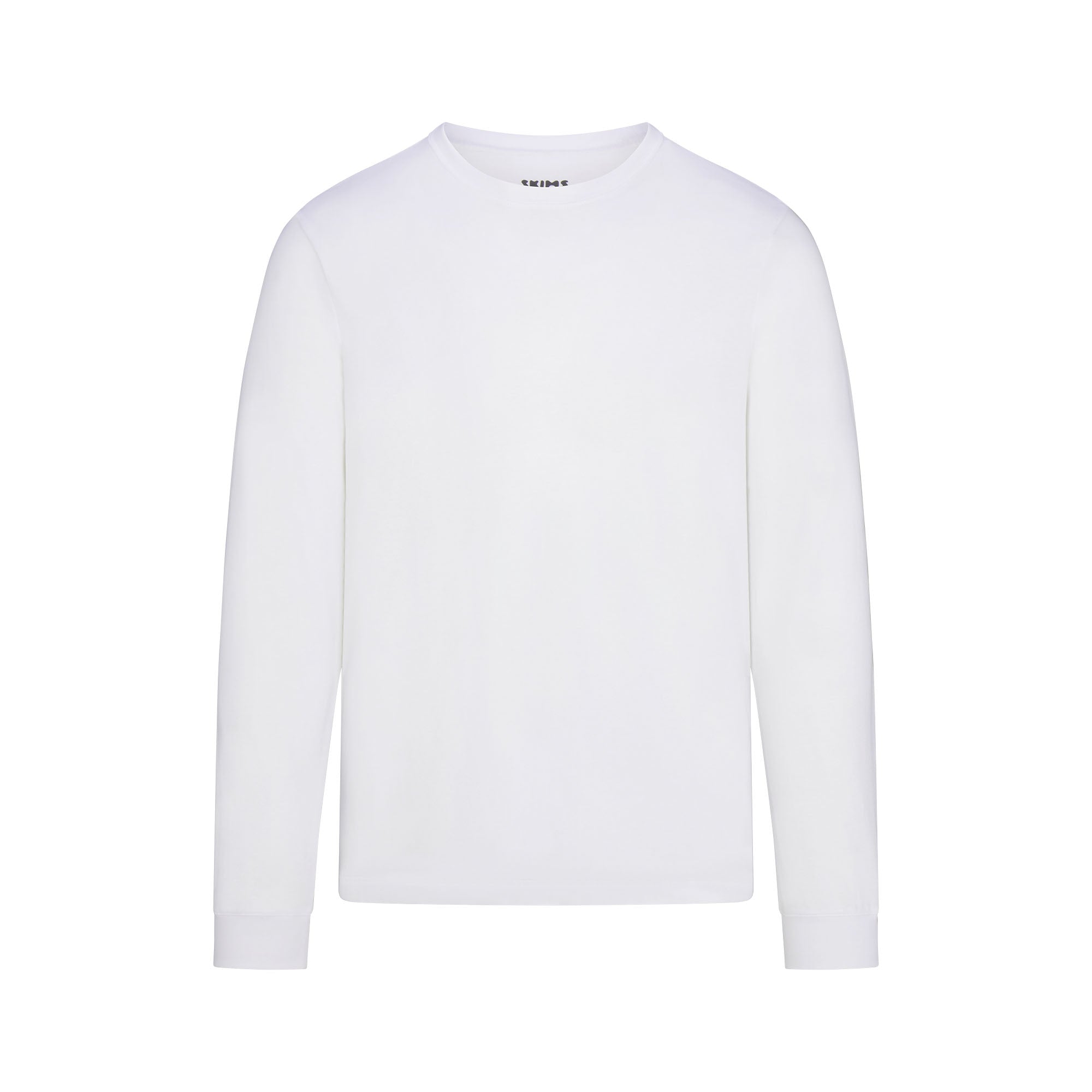 SKIMS COTTON MENS CLASSIC LONG SLEEVE T-SHIRT | CHALK
