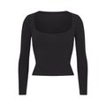 COTTON JERSEY SCOOP NECK LONG SLEEVE TOP | SOOT