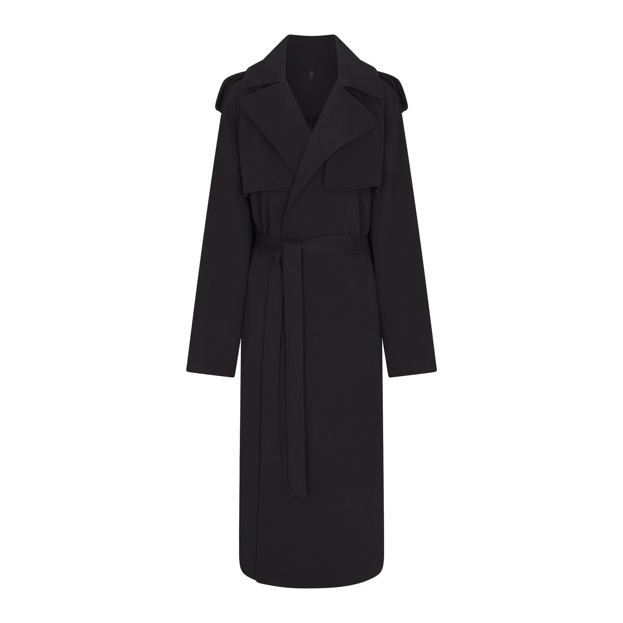 BOYFRIEND FLEECE OVERSIZED TRENCH COAT | WASHED ONYX