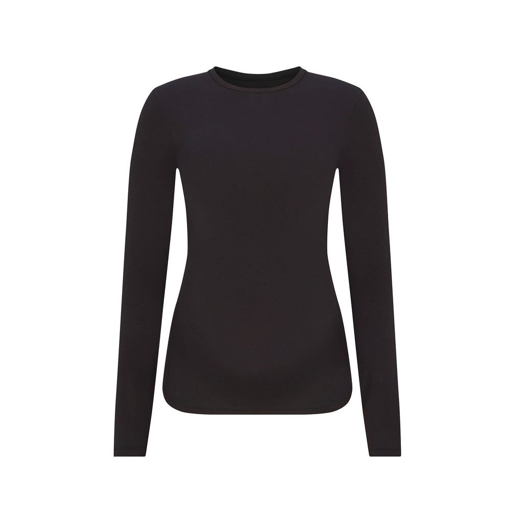 COTTON JERSEY MATERNITY LONG SLEEVE T-SHIRT | SOOT