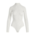 KNIT LACE MOCK NECK BODYSUIT | IVORY