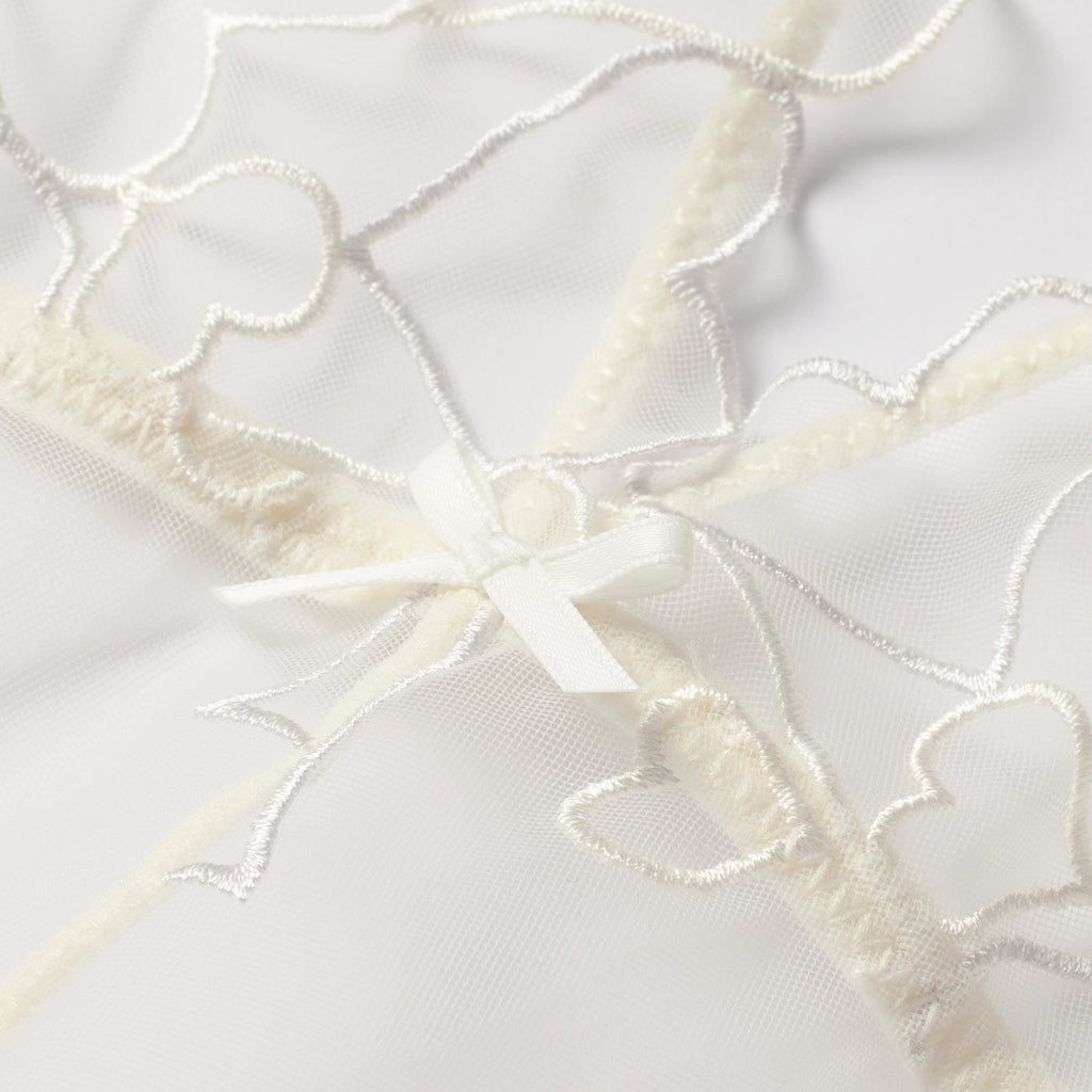 EMBROIDERED TULLE TEDDY | MARBLE