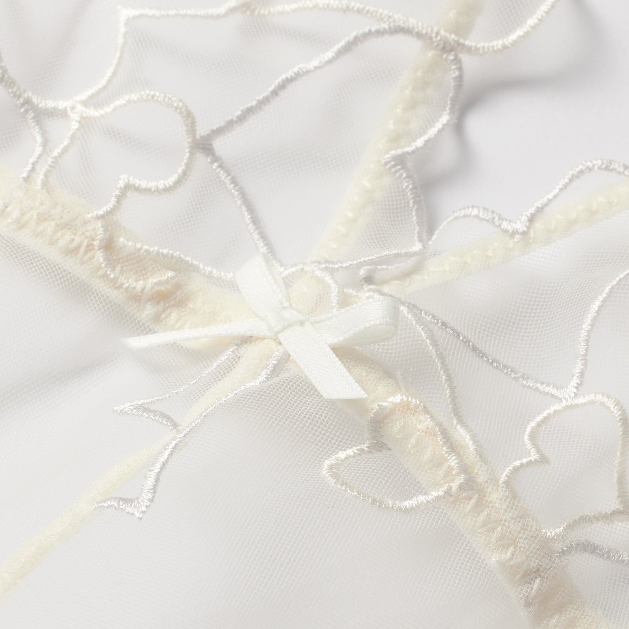 EMBROIDERED TULLE TEDDY | MARBLE