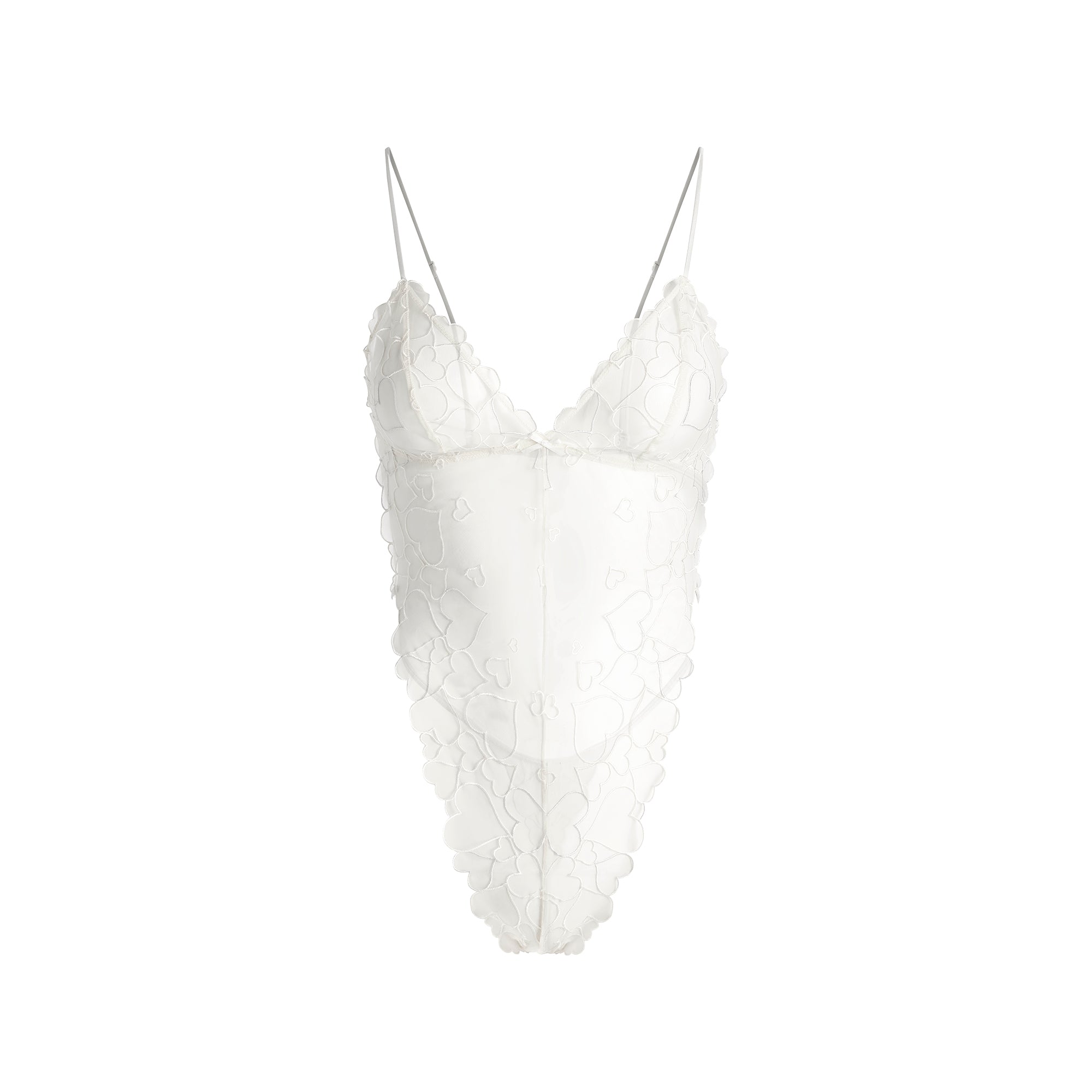 EMBROIDERED TULLE TEDDY | MARBLE
