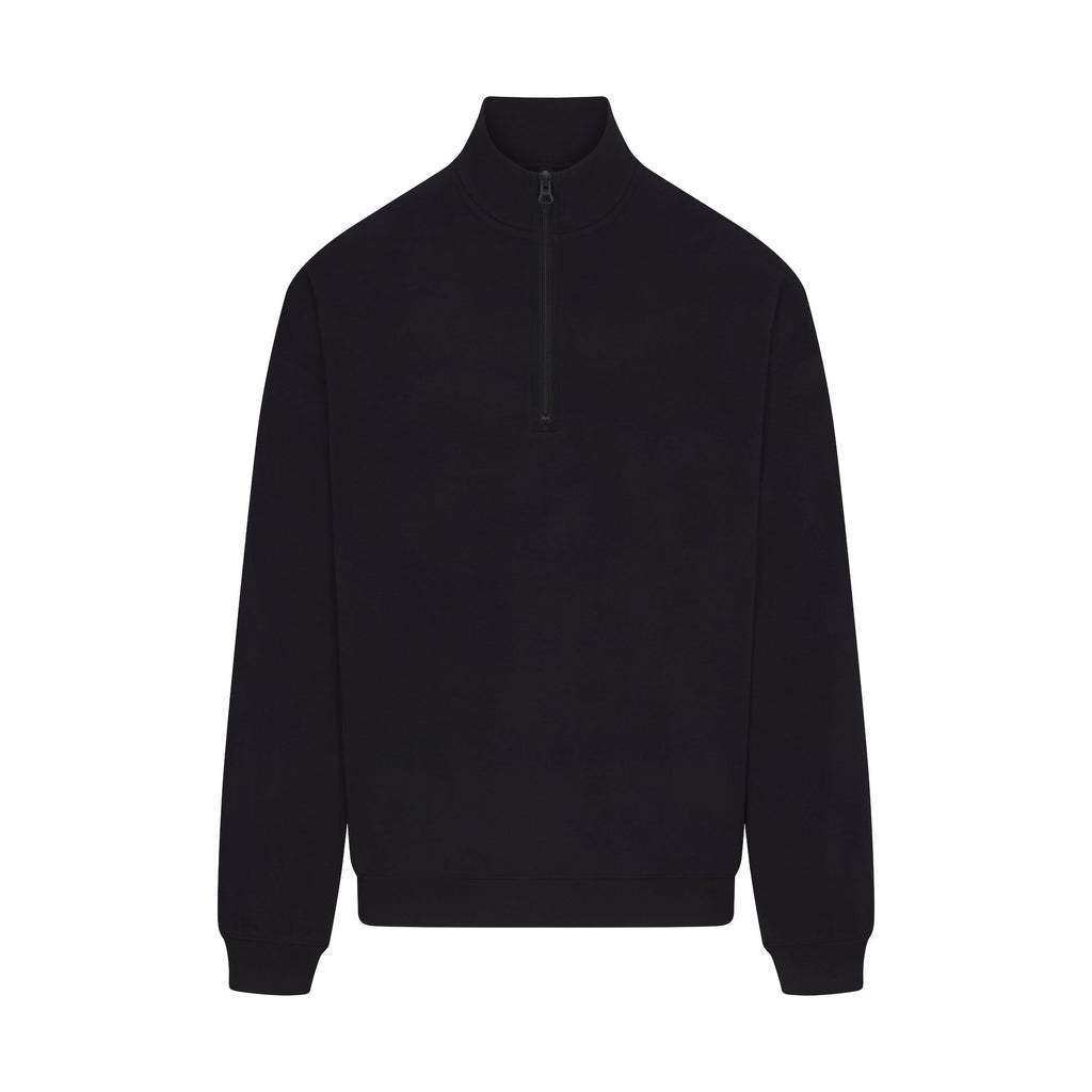 JERSEY LOUNGE MENS RELAXED QUARTER ZIP PULLOVER | OBSIDIAN