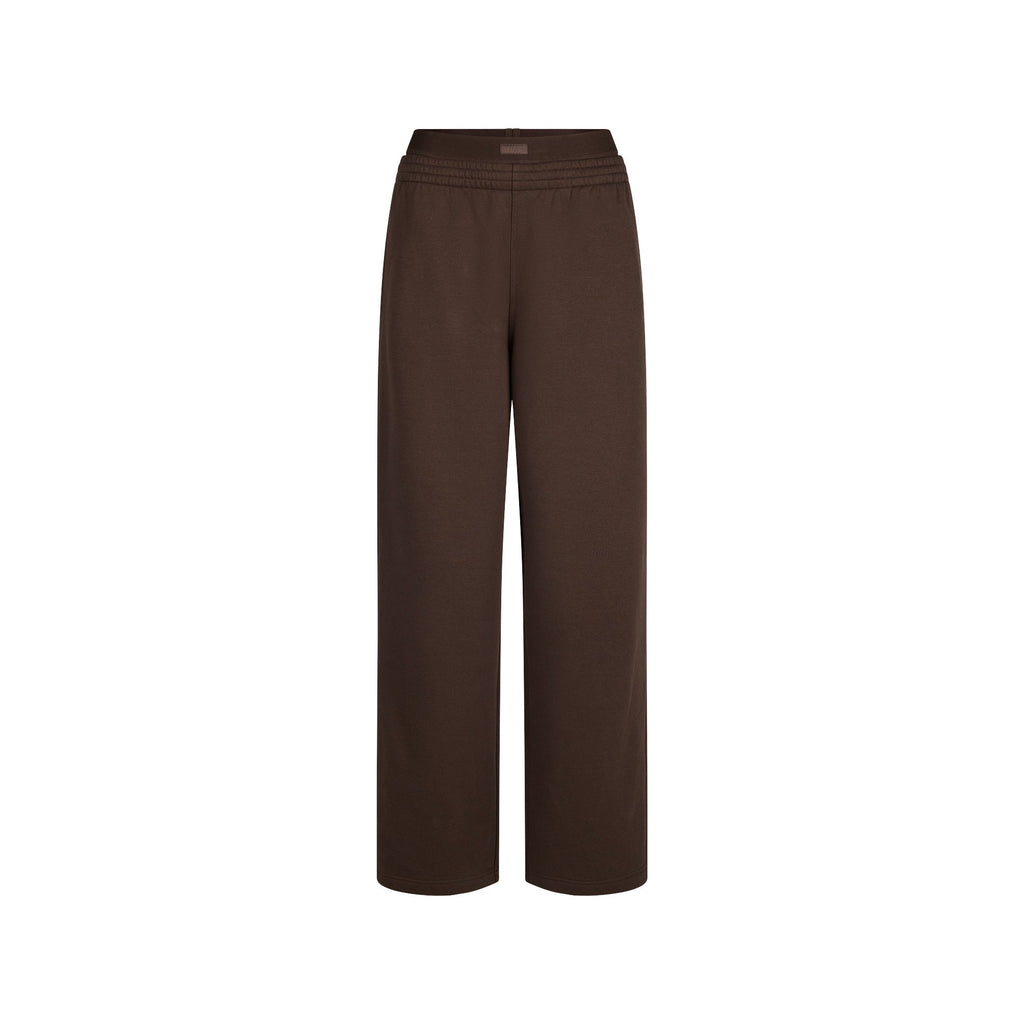 COTTON FLEECE OVERSIZED DOUBLE WAISTBAND PANT | DARK SEPIA