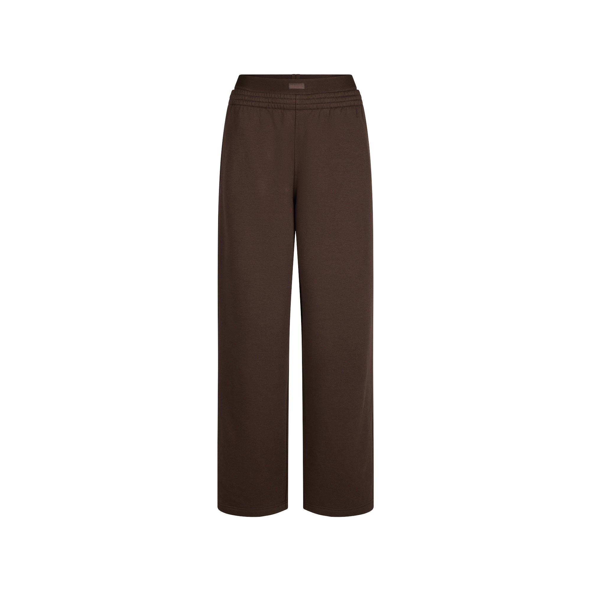 COTTON FLEECE OVERSIZED DOUBLE WAISTBAND PANT | DARK SEPIA