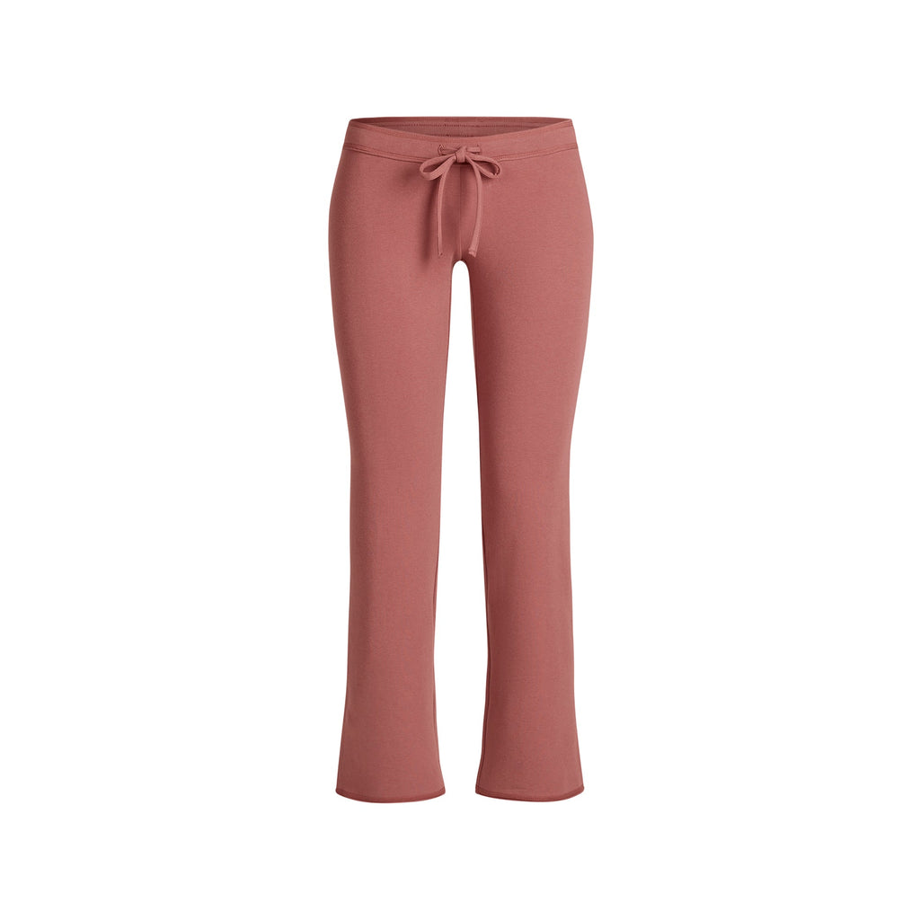 COTTON JERSEY LOW RISE CROP PANT | REDWOOD