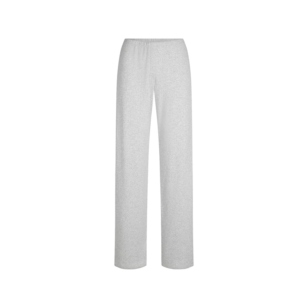 HEAVY POINTELLE STRAIGHT LEG PANT | LIGHT HEATHER GREY