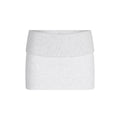 COTTON FLEECE FOLDOVER MINI SKIRT | LIGHT HEATHER GREY
