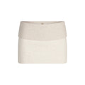 COTTON FLEECE FOLDOVER MINI SKIRT | OATMEAL HEATHER